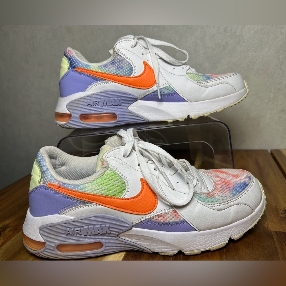 Nike Air Max Excee Bright Tie Dye Purple Orange White Lace Up Sneaker‎ Size 9 - Picture 2 of 8